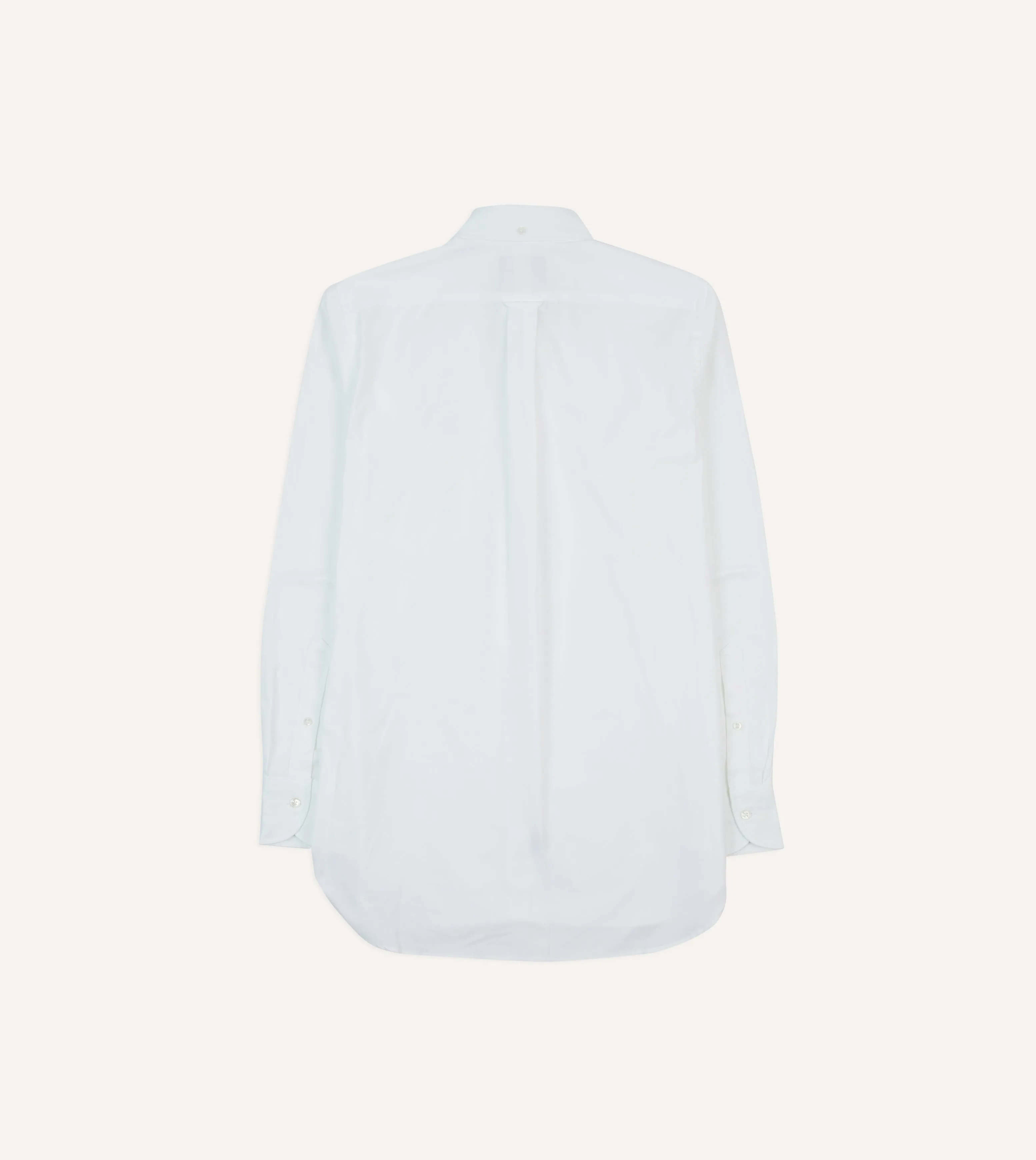 White Pinpoint Oxford Cotton Cloth Button-Down Shirt