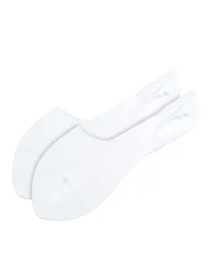 White Solid Non-Slip No Show Socks For Women