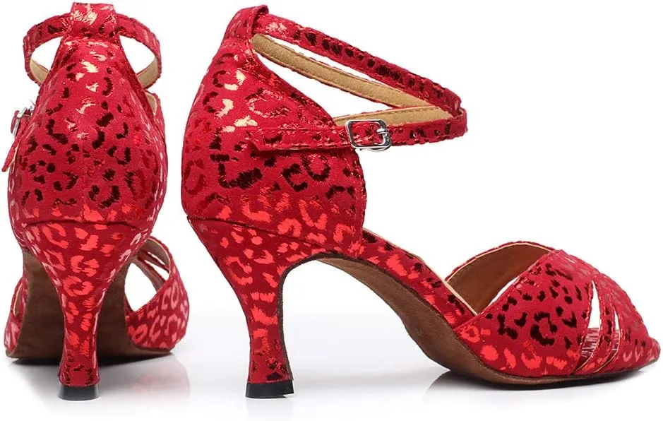 Women Glitter Latin Dance Shoes Professional Ballroom Salsa Dance Shoes Social Wedding Dancing Sandals