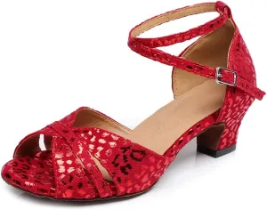 Women Glitter Latin Dance Shoes Professional Ballroom Salsa Dance Shoes Social Wedding Dancing Sandals