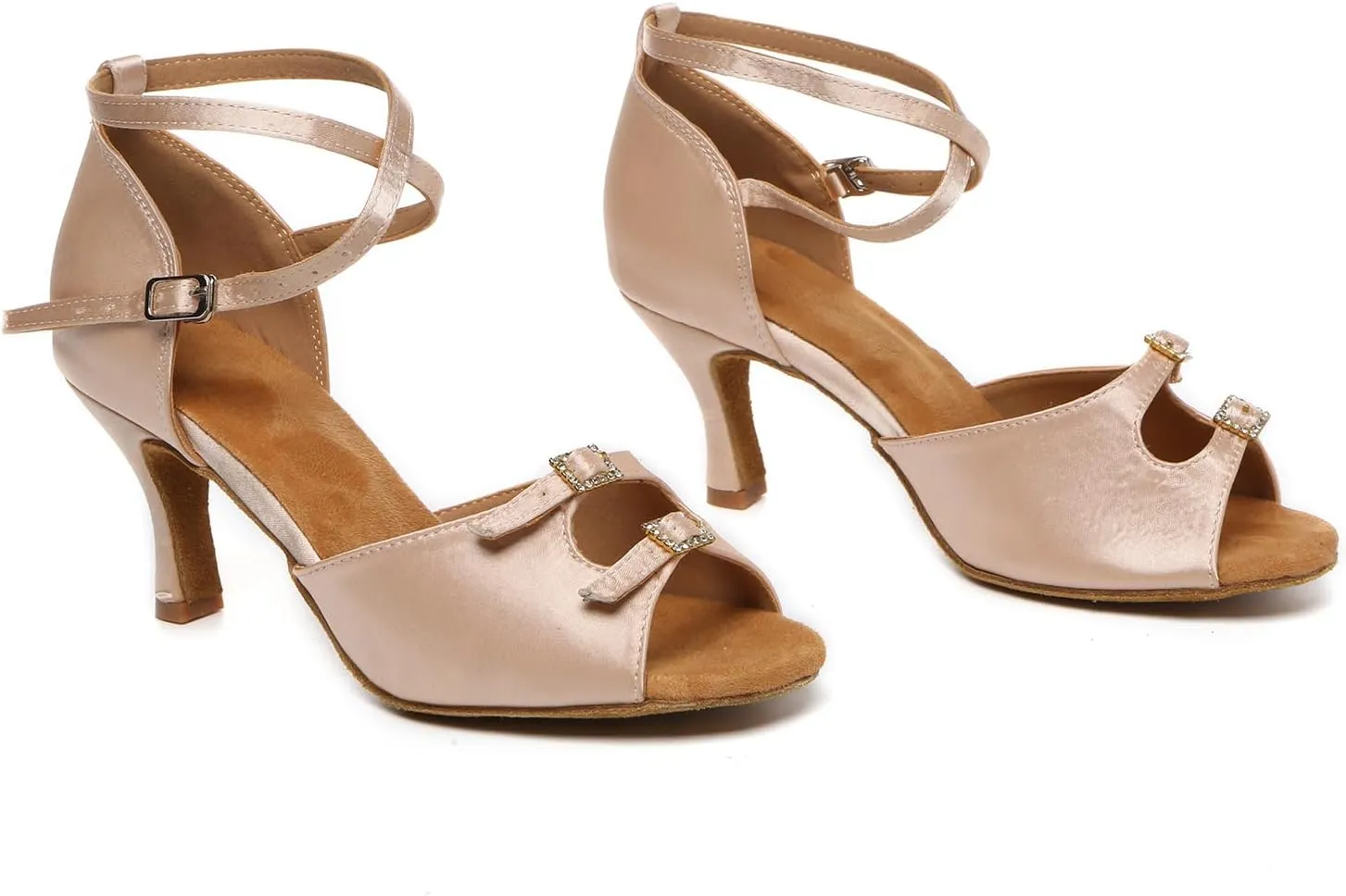 Women Latin Dance Shoes Open Toe Salsa Ballroom Professional Practice Dancing Shoes