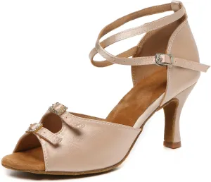 Women Latin Dance Shoes Open Toe Salsa Ballroom Professional Practice Dancing Shoes