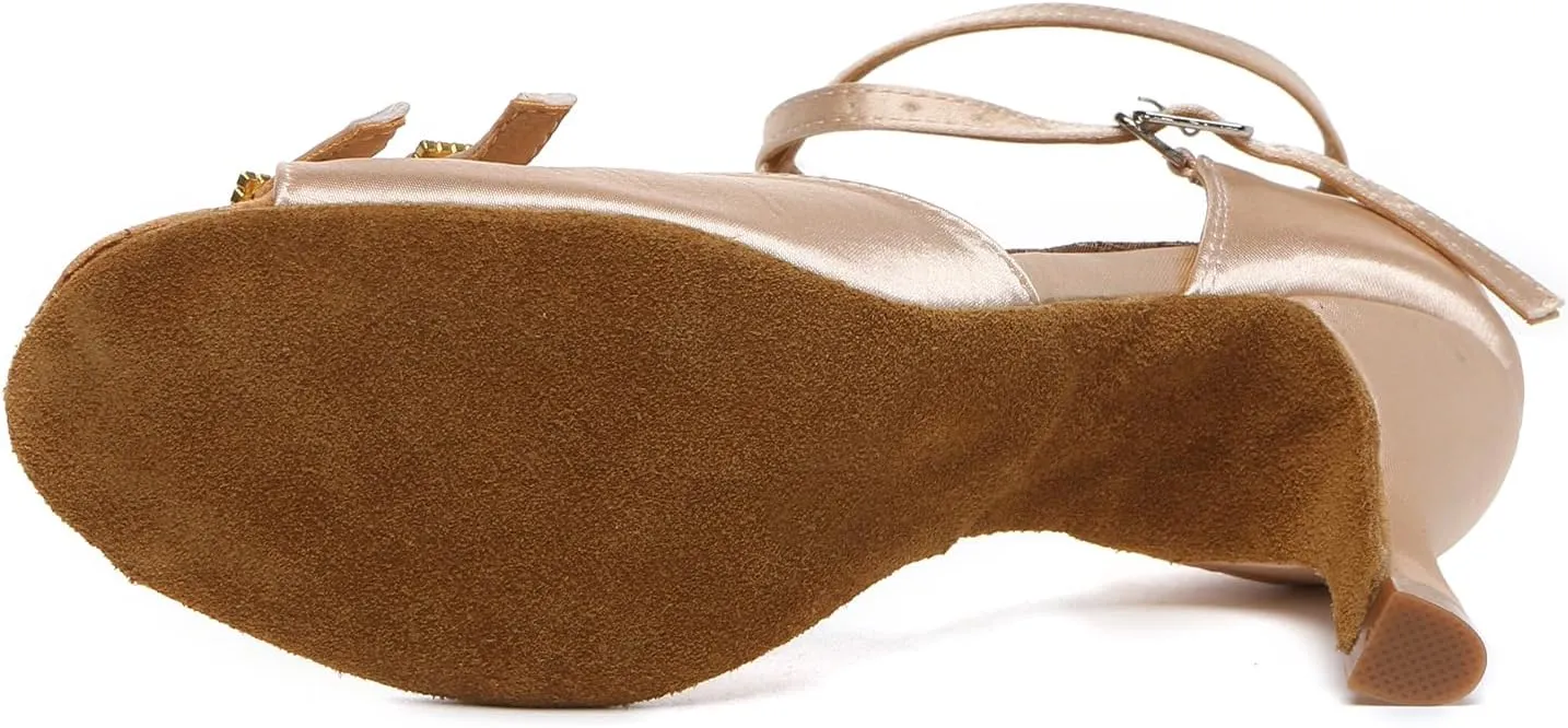 Women Latin Dance Shoes Open Toe Salsa Ballroom Professional Practice Dancing Shoes