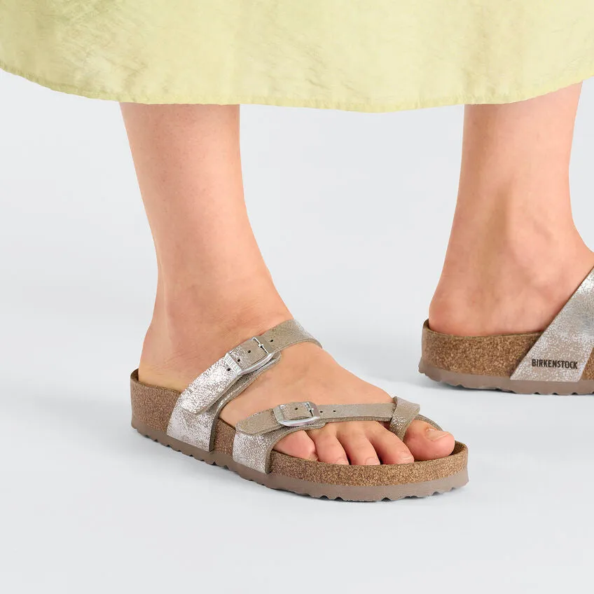 WOMEN'S BIRKENSTOCK MAYARI SANDAL | WASHED METALLIC SILVER