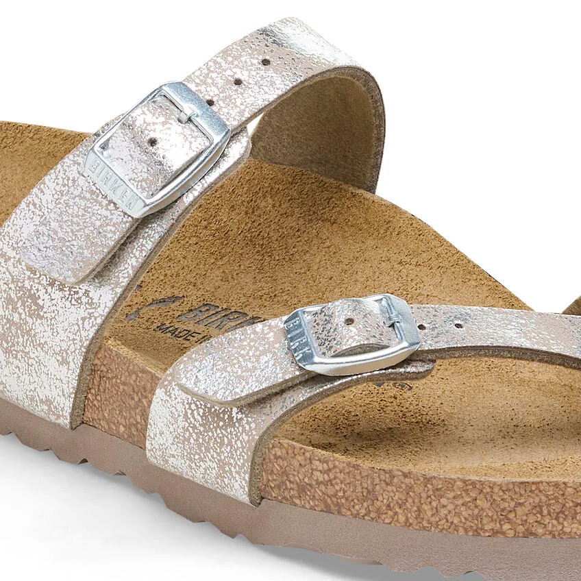 WOMEN'S BIRKENSTOCK MAYARI SANDAL | WASHED METALLIC SILVER