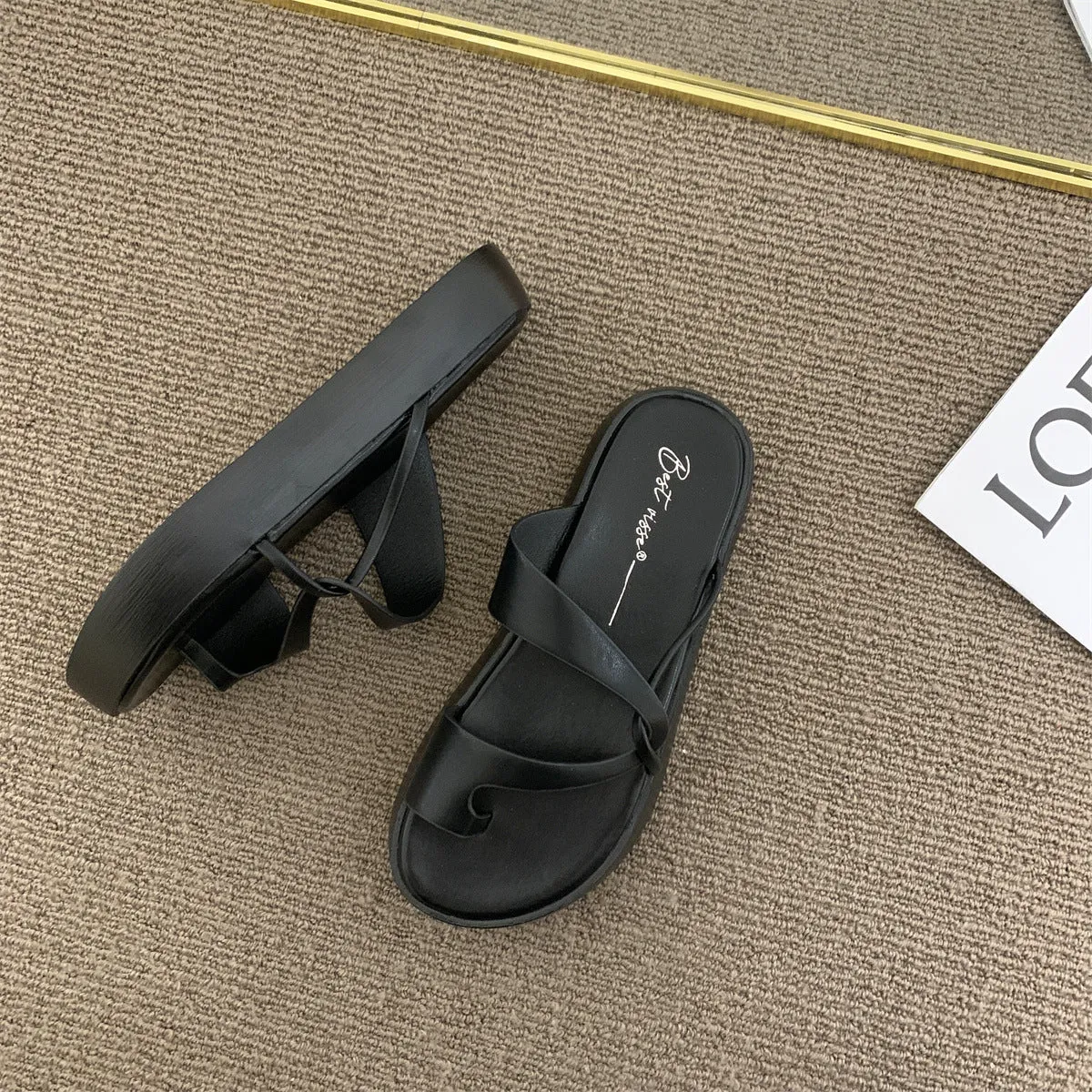 Women's Casual French Wear Outside Comfortable Open-toe Slippers Sandals