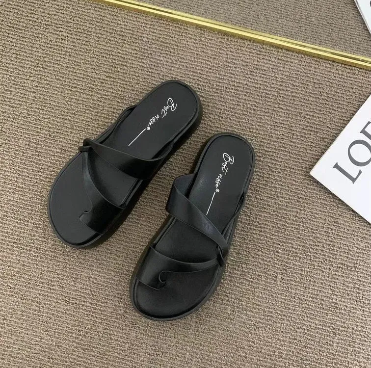Women's Casual French Wear Outside Comfortable Open-toe Slippers Sandals
