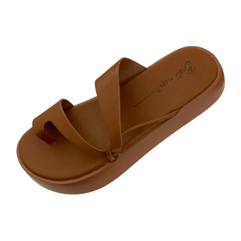 Women's Casual French Wear Outside Comfortable Open-toe Slippers Sandals