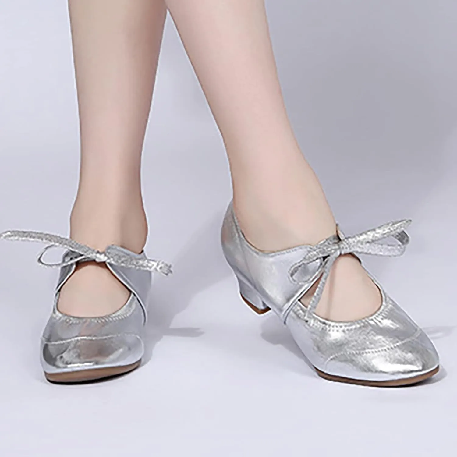 Women's Satin Latin Dance Shoes Professional Ballroom Salsa Practice Performance Dancing Shoes Sandals