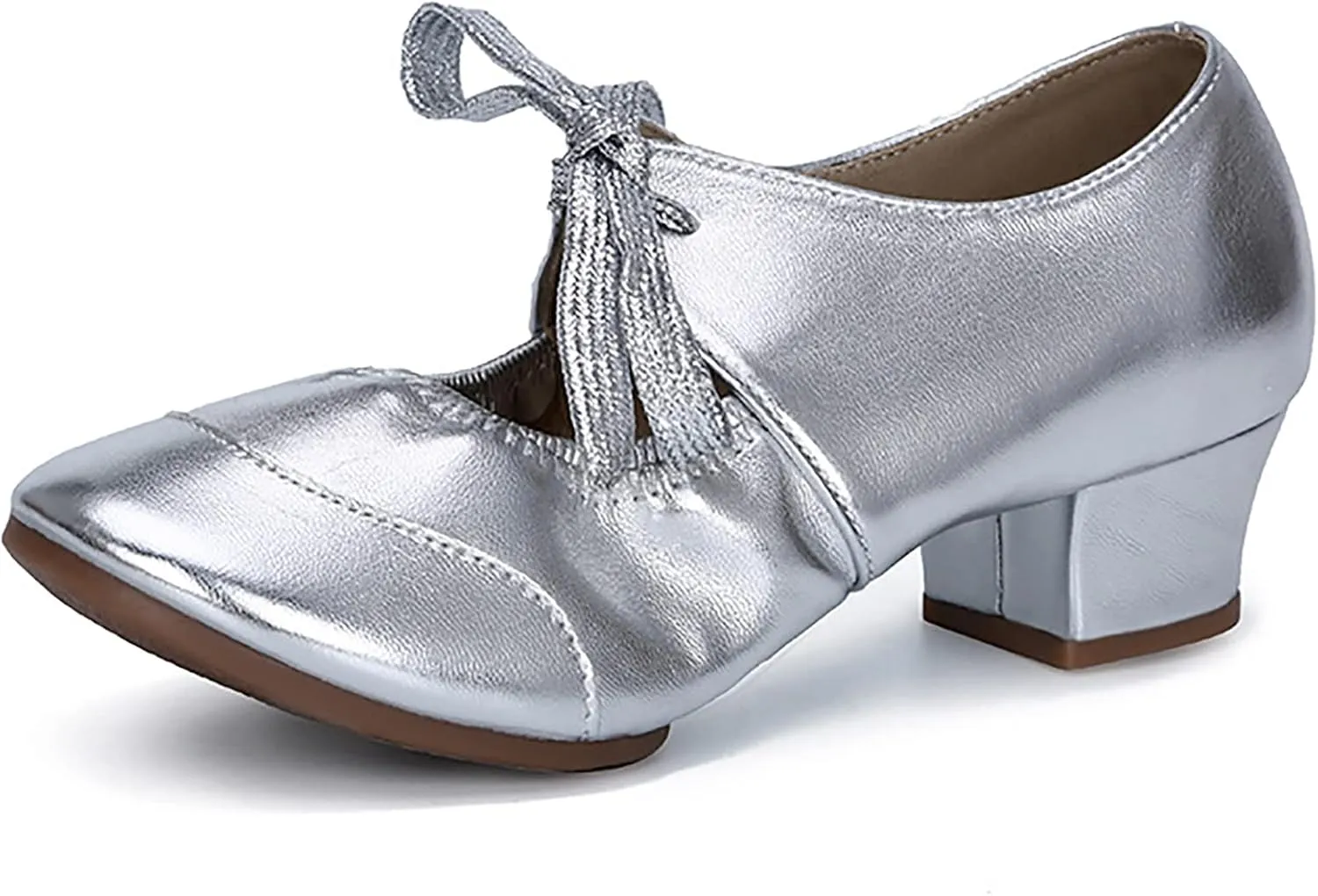 Women's Satin Latin Dance Shoes Professional Ballroom Salsa Practice Performance Dancing Shoes Sandals