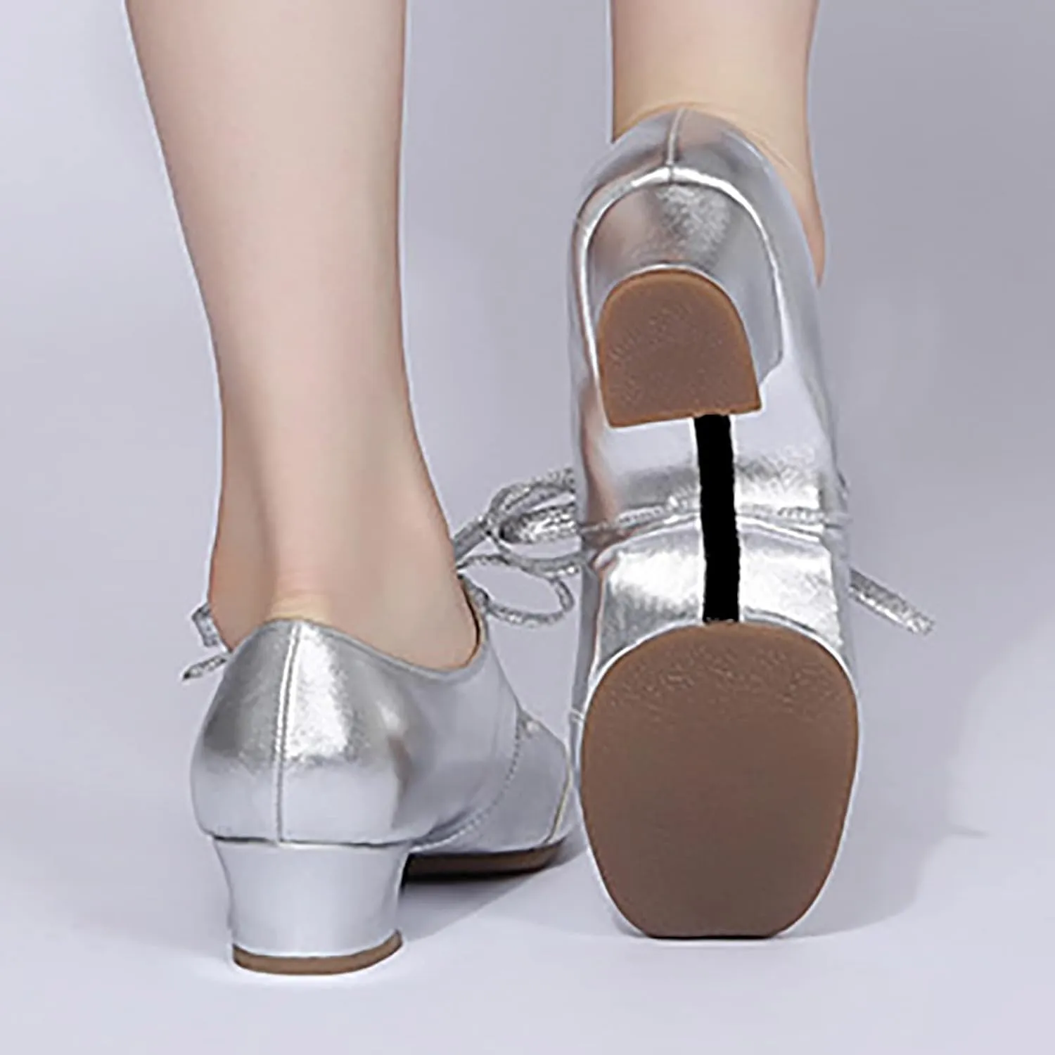 Women's Satin Latin Dance Shoes Professional Ballroom Salsa Practice Performance Dancing Shoes Sandals